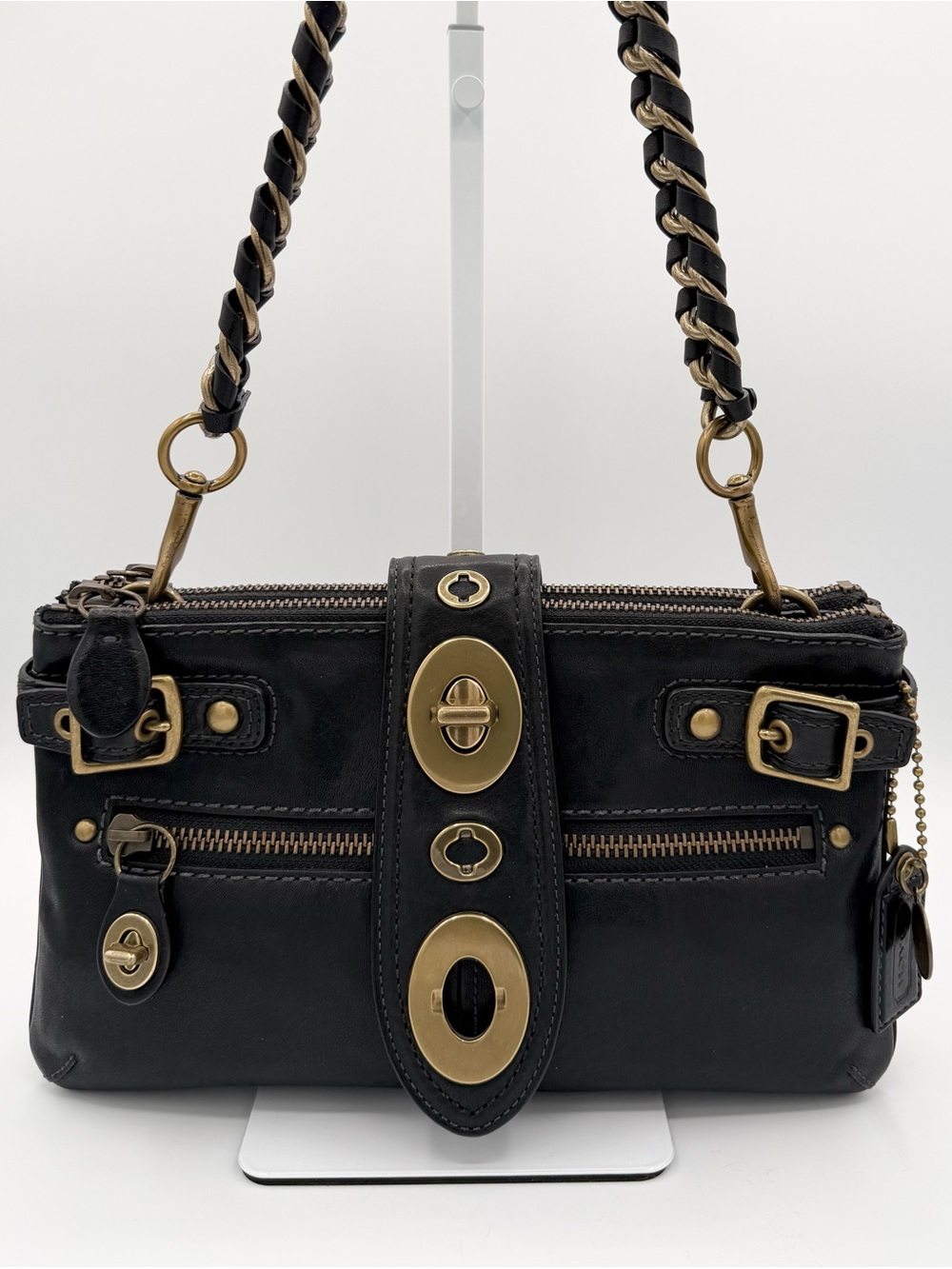 ❤️COACH LEGACY BRIDGET BRIDGIT BLACK LEATHER BAG VINTAGE Y2K 65TH ANNIVERSARY!❤️